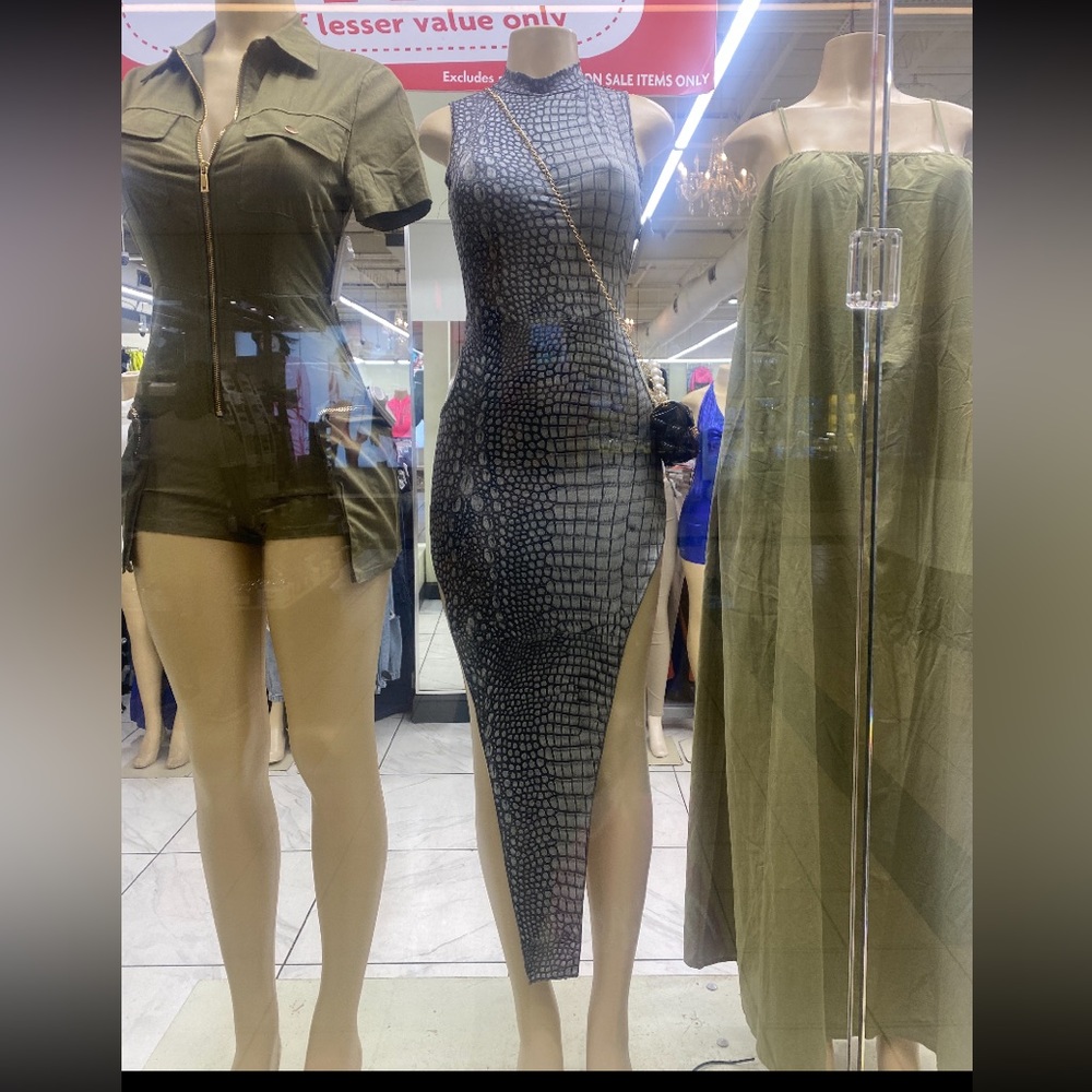 NWT Olive Ole cut out dress- snake print